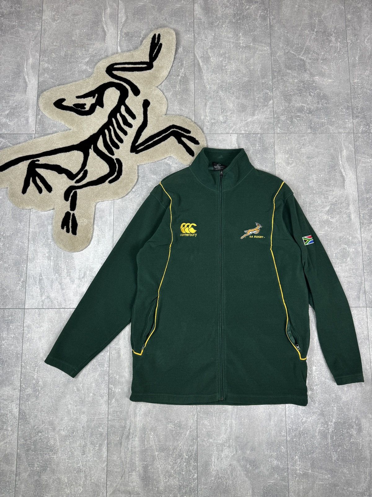 Canterbury Vintage Rugby South Africa Fleece Jacket Full Zip
