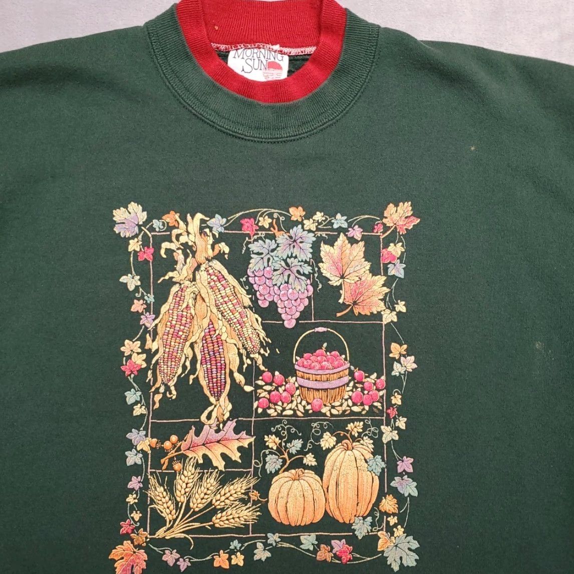 Vintage VINTAGE Morning Sun Sweatshirt Women L Green Country Harvest Cottage 90s Made in USA Size L / US 10 / IT 46 - 3 Thumbnail