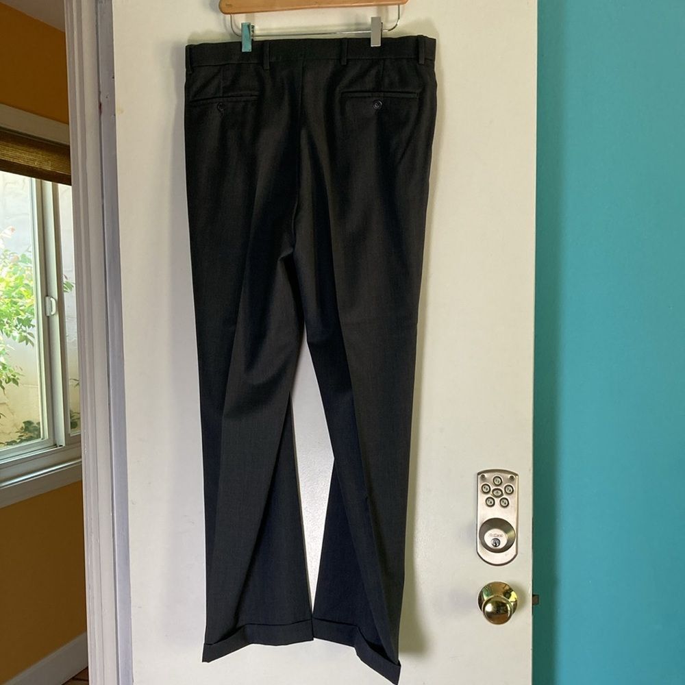 Other Ballin Wool Super 120's Gray Cuffed Mens Dress Pants Size 3 Size US 35 - 10 Thumbnail