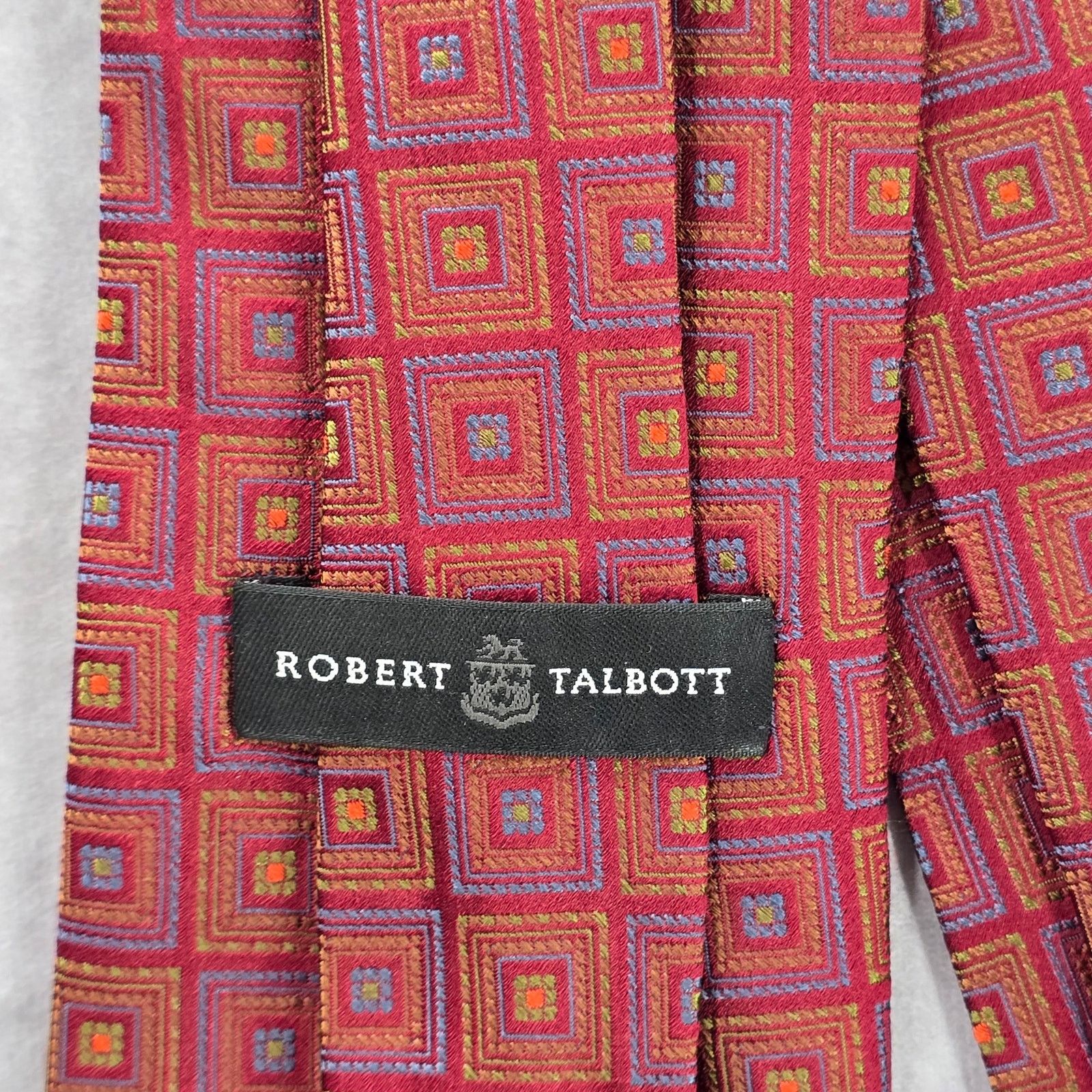 Robert Talbott Robert Talbott Red Geometric Hand Sewn Silk Men's Neck Tie Size 30 - 4 Thumbnail