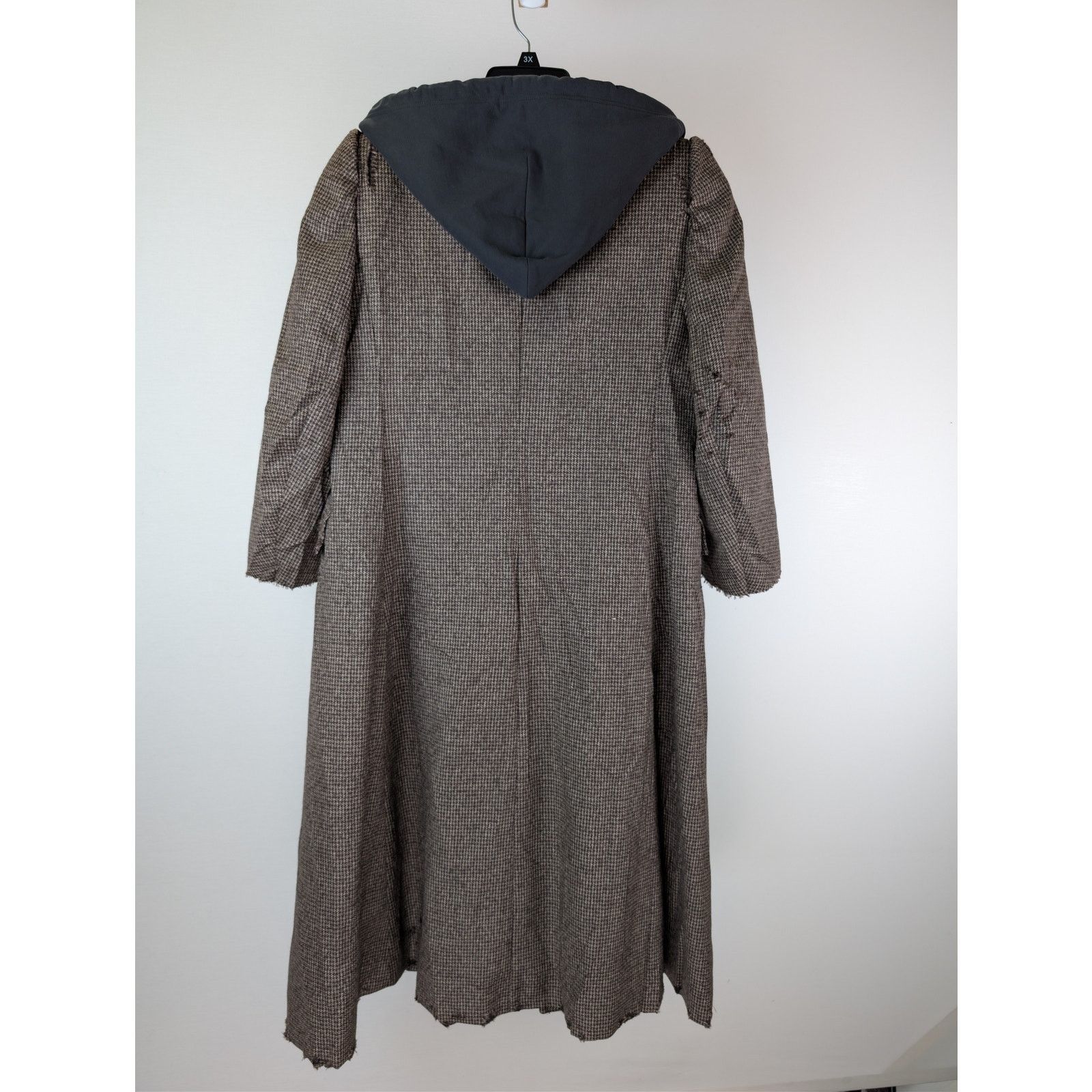 Balenciaga o1rshd1 CCRAB Heather Wool Houndstooth Coat in Coffee/Beige Size XS / US 0-2 / IT 36-38 - 15 Thumbnail