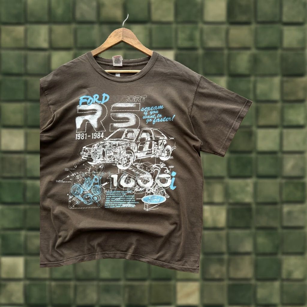 Ford VINTAGE Ford Racing T-Shirt Mens L Brown 90s Racing Car Logo Shirt Size US L / EU 52-54 / 3 - 1 Thumbnail