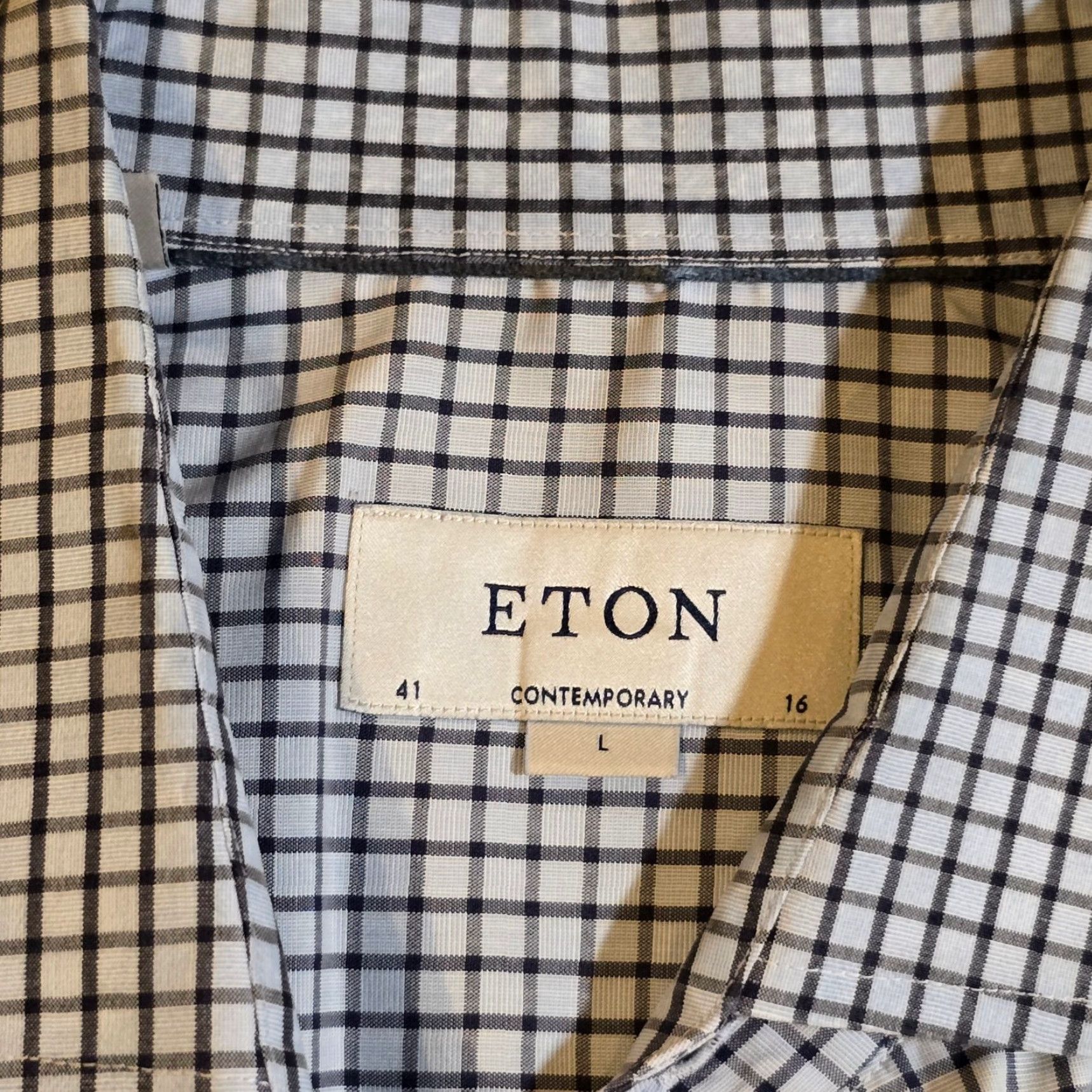 Eton Eton Shirt Mens Large Blue Check Plaid Button Long Sleeve Casual Career Classic Shirt Mens Blue Check Plaid Button-Up XI Size US L / EU 52-54 / 3 - 3 Thumbnail
