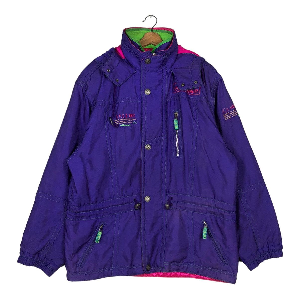 Japanese Brand 🔥Vintage Ski Jacket Multi Colour Ellesse Italy Cargo Pocket Size US M / EU 48-50 / 2 - 1 Thumbnail