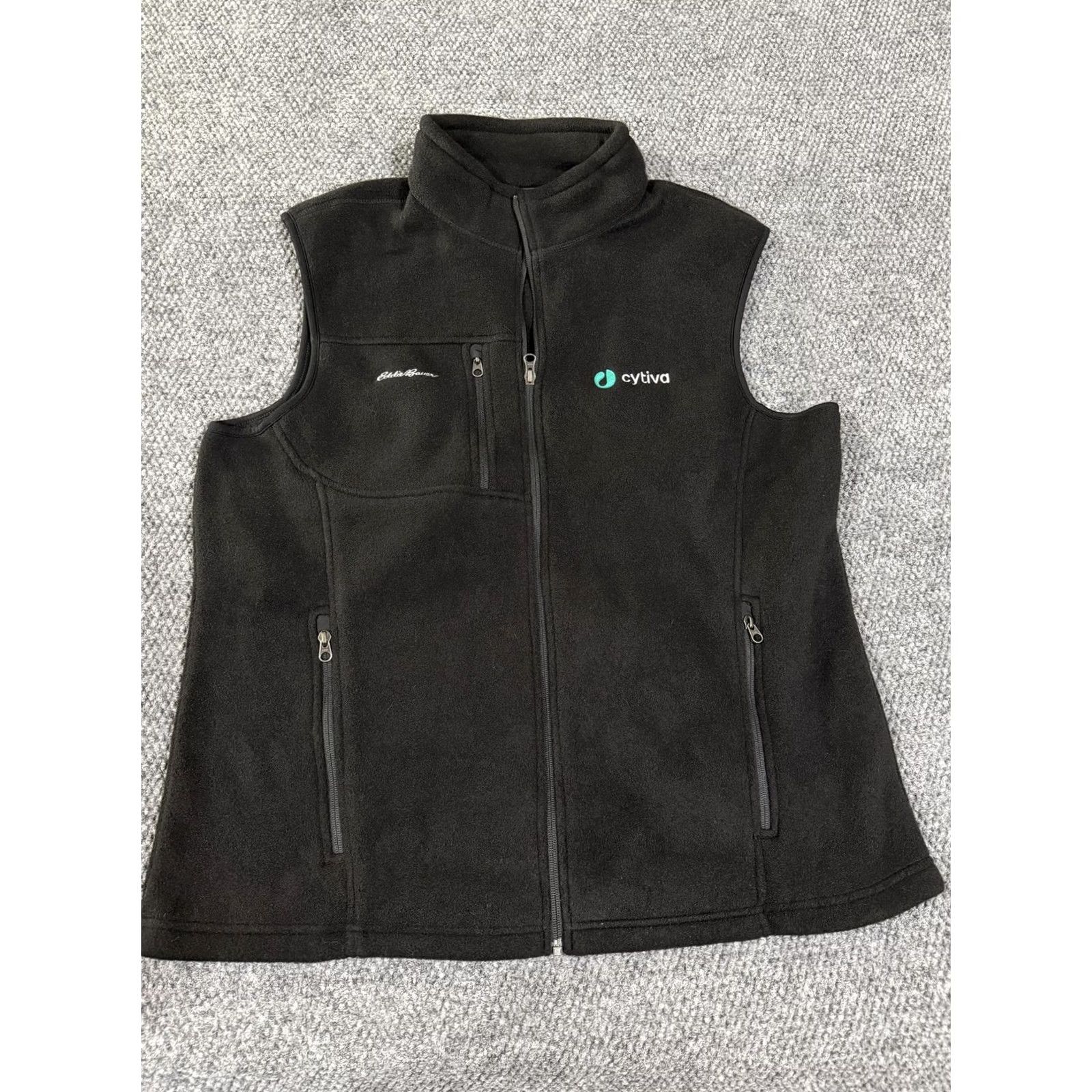 Eddie Bauer VINTAGE? No — Eddie Bauer Vest Womens XL Black Fleece Full Zip Cytiva Logo Outdoor Size XL / US 12-14 / IT 48-50 - 2 Thumbnail