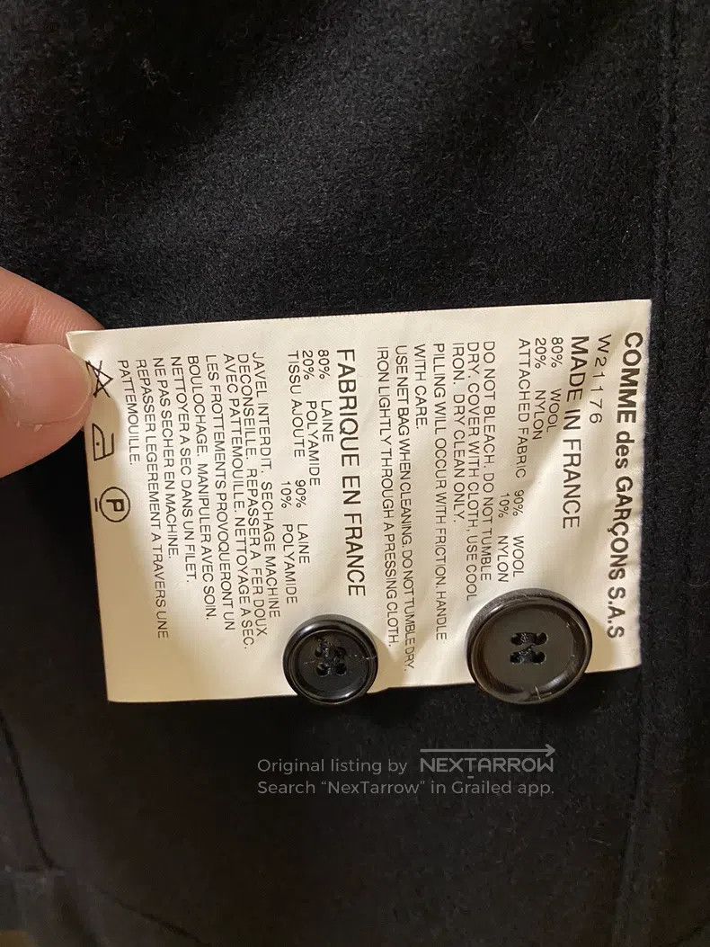 Comme des Garcons Comme Des Garcons Navy Blue Woolen Coat Size S / US 4 / IT 40 - 6 Thumbnail