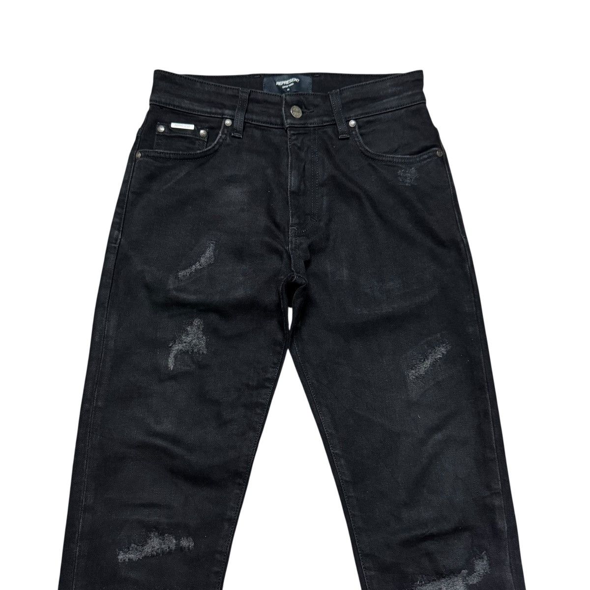 Represent Clo. Represent Jet Black Repairer Denim Jeans Size US 28 / EU 44 - 3 Thumbnail
