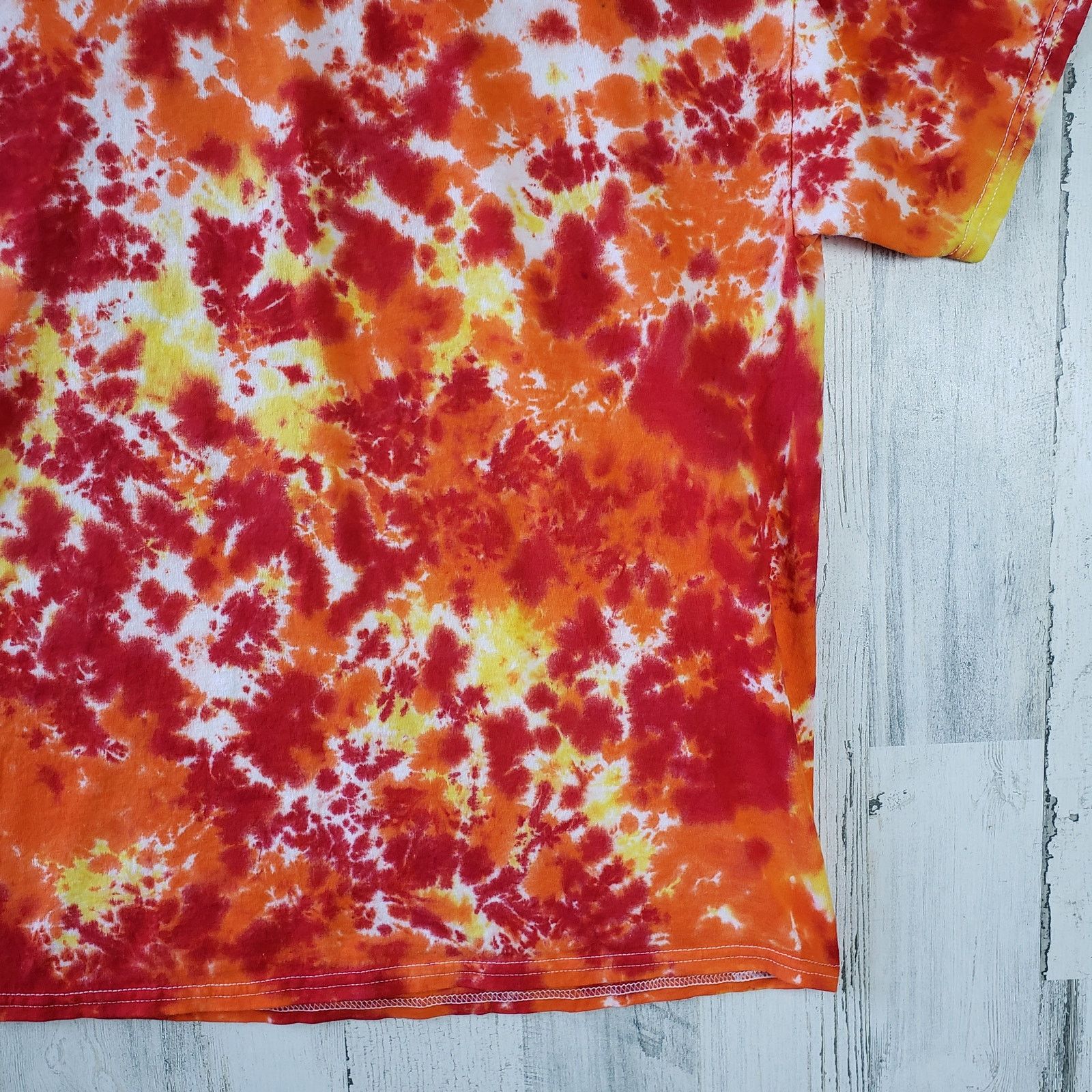 Gildan Gildan Red Orange Yellow Fire Tie Dye T-Shirt Large Size US L / EU 52-54 / 3 - 3 Thumbnail