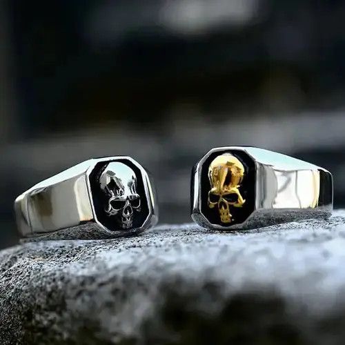 Other Silver / Gold Skull Head Ring ( size 7-13 ) Size ONE SIZE - 3 Thumbnail