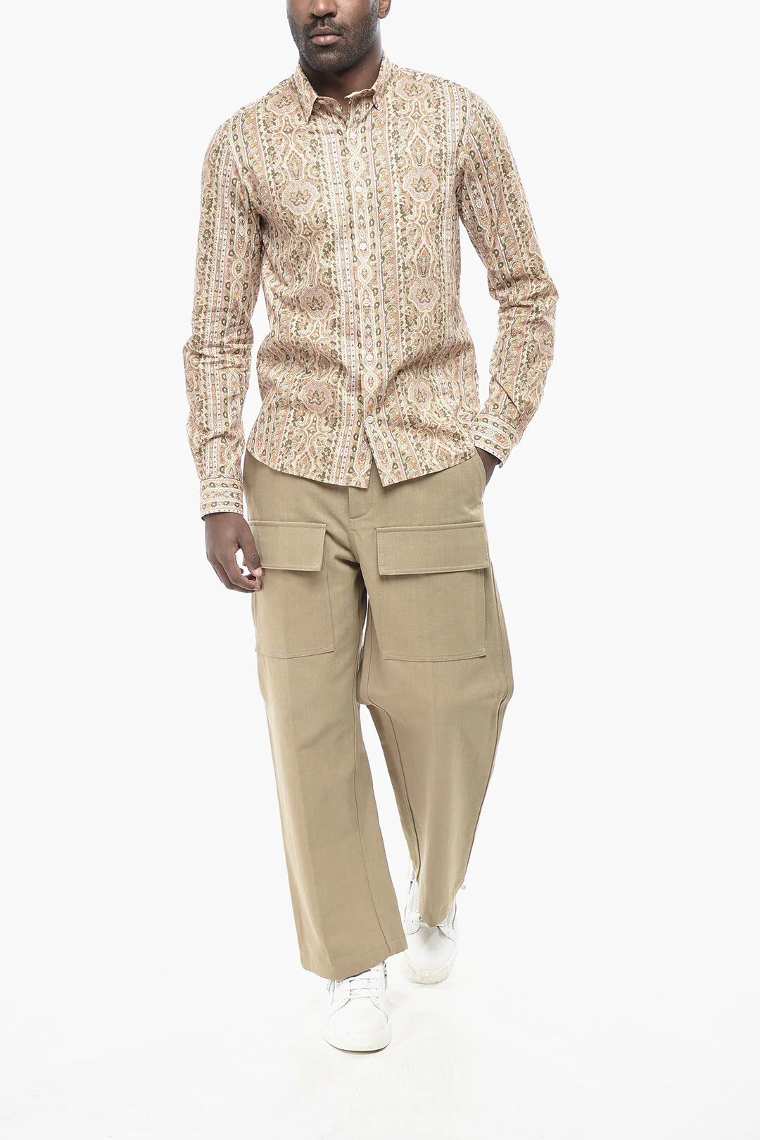 Valentino og1mm0426 Cotton Button-Down Shirt in Multicolor Size US XXS / EU 40 - 4 Thumbnail