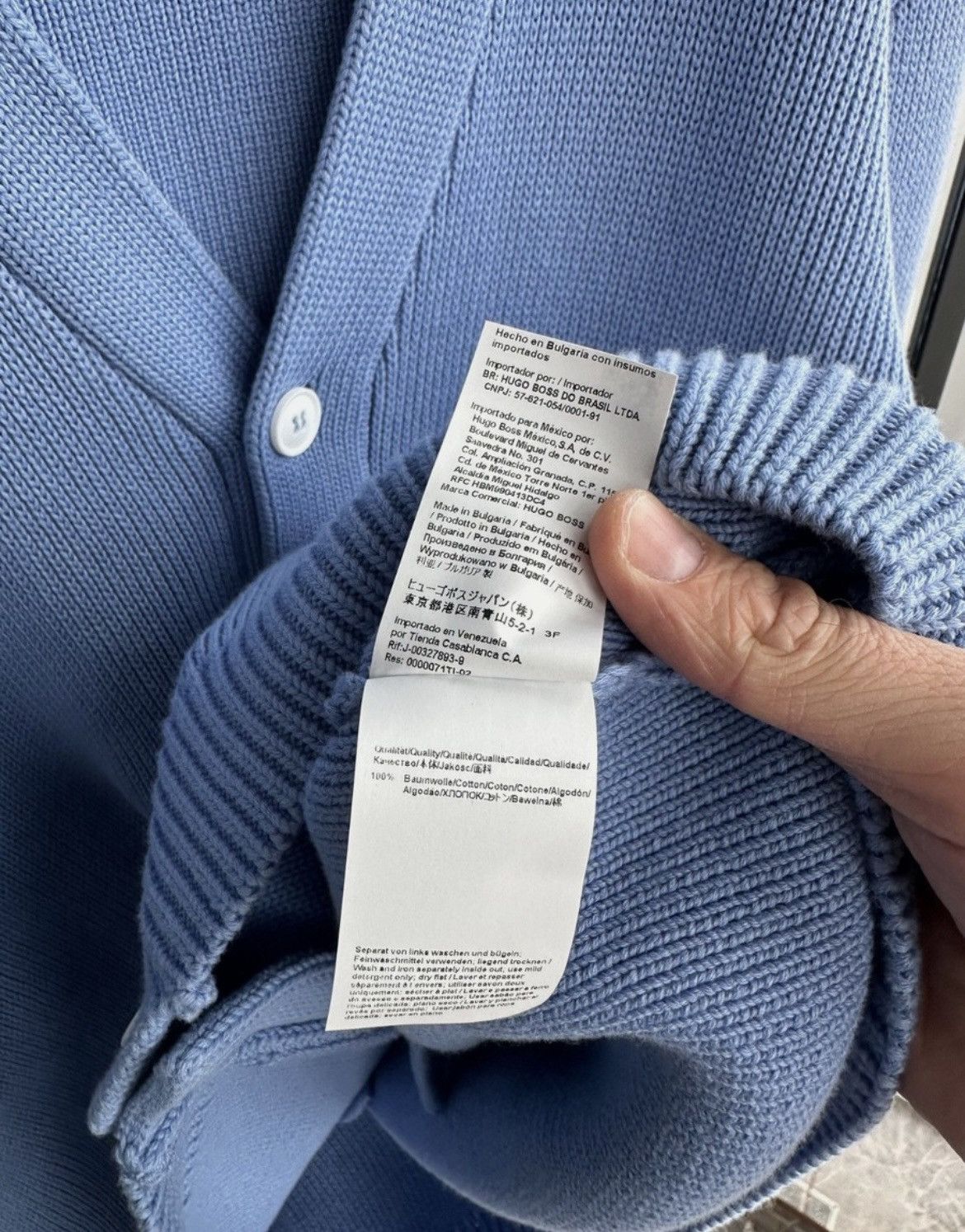 Hugo Boss Hugo Boss x Russell Athletic Blue Varsity Cardigan Sweater Size US L / EU 52-54 / 3 - 5 Thumbnail
