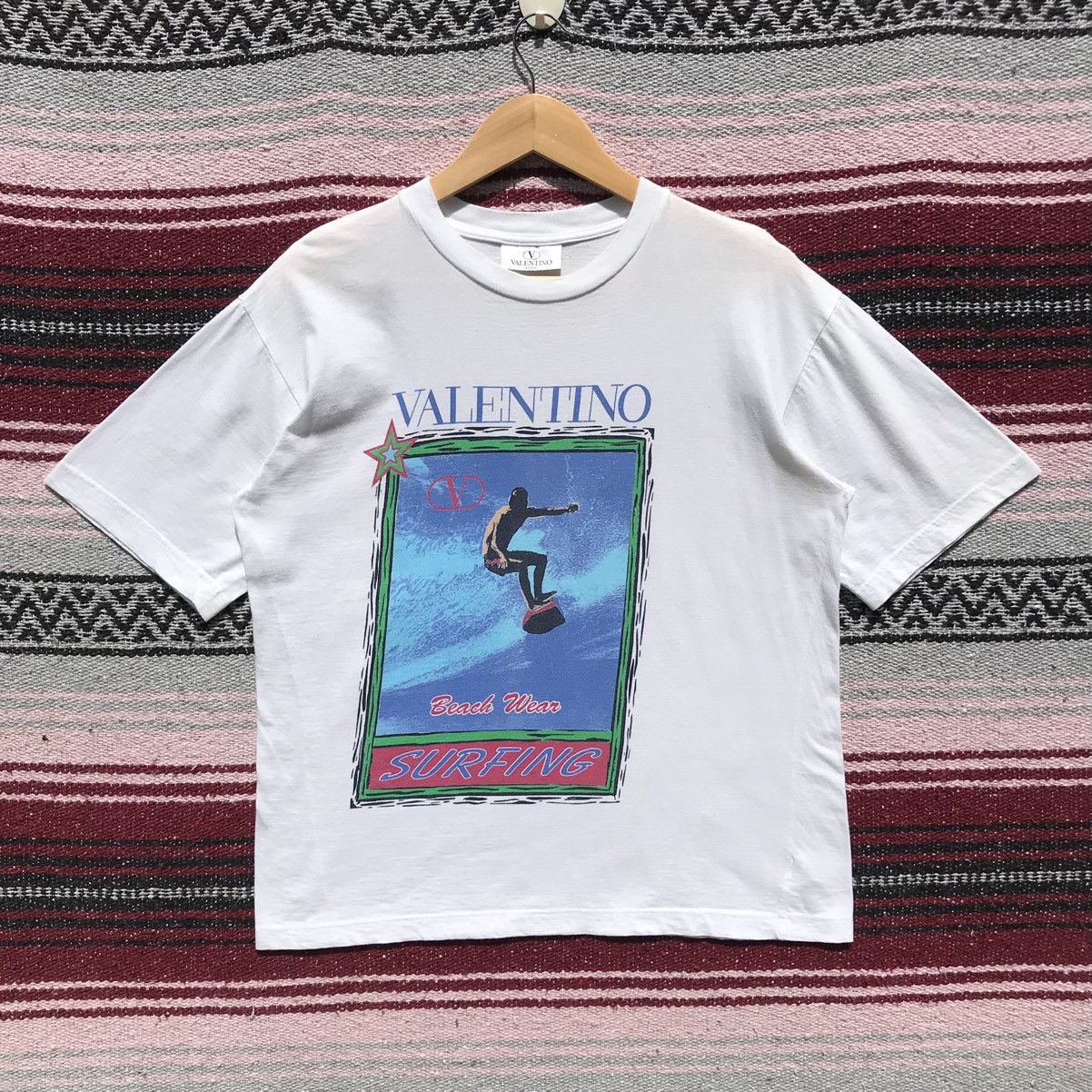 Valentino Vintage Valentino Studio Surfing Tee Valentino Crop Top Size US M / EU 48-50 / 2 - 1 Thumbnail