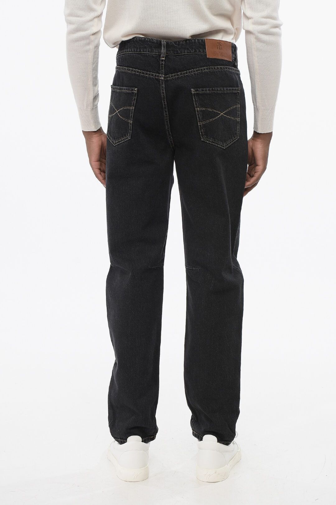 Brunello Cucinelli og1mm0725 Cotton Slim Fit Denim in Black Size US 40 / EU 56 - 4 Thumbnail
