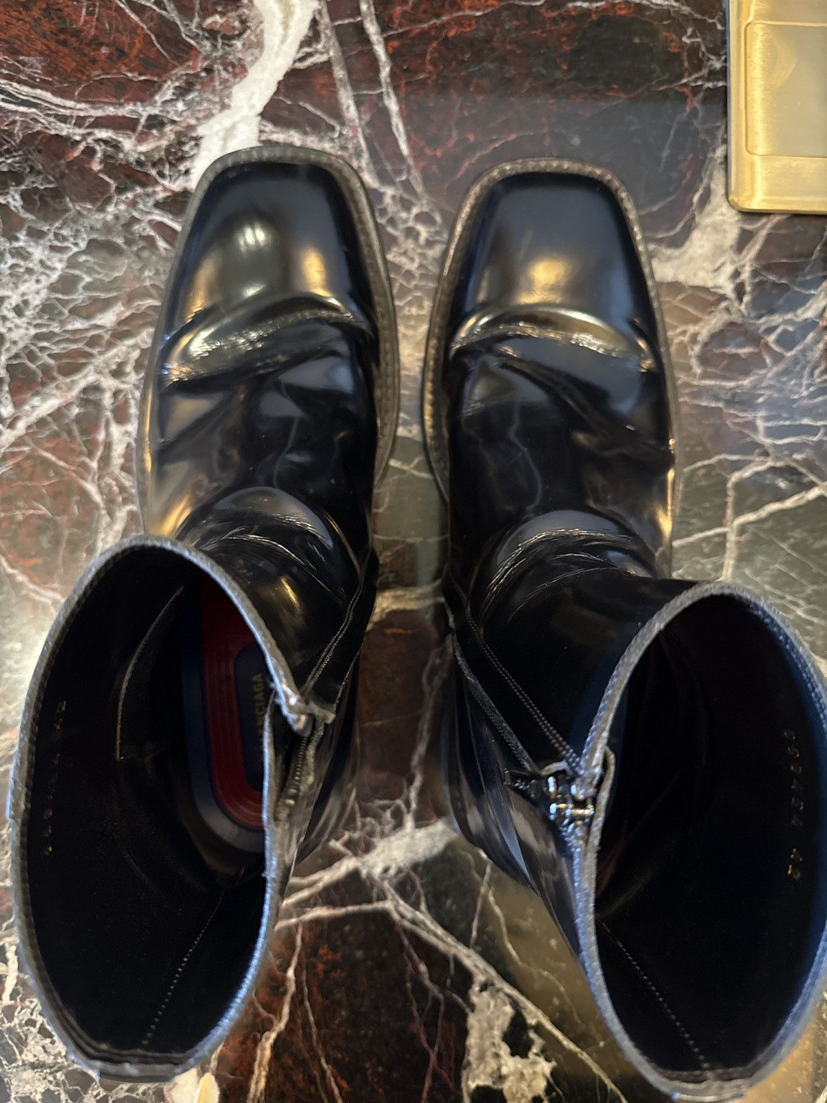 Balenciaga BALENCIAGA SANTIAGOS SS19 SQUARE TOE LEATHER BOOTS Size US 9.5 / EU 42-43 - 3 Thumbnail