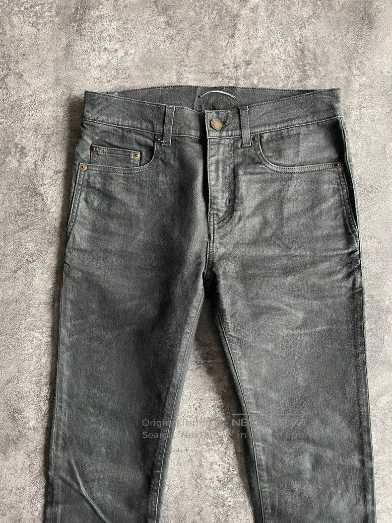 Saint Laurent Paris Saint Laurent Paris Distressed Wax-Coated Jeans Size US 29 - 3 Thumbnail