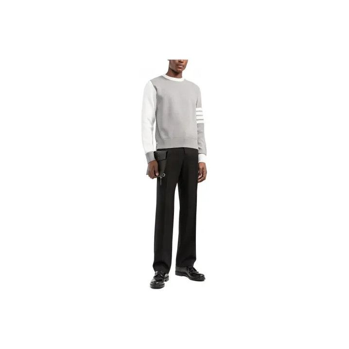 Thom Browne Thom Browne Gray Colorblock Knit Sweater Size US S / EU 44-46 / 1 - 1 Thumbnail