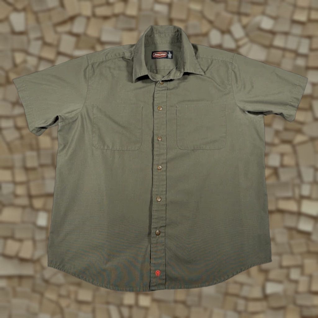 Vintage Jesse James Shirt Adult LARGE Green Industrial Workwear Shop Mechanic Button Up Size US L / EU 52-54 / 3 - 1 Thumbnail