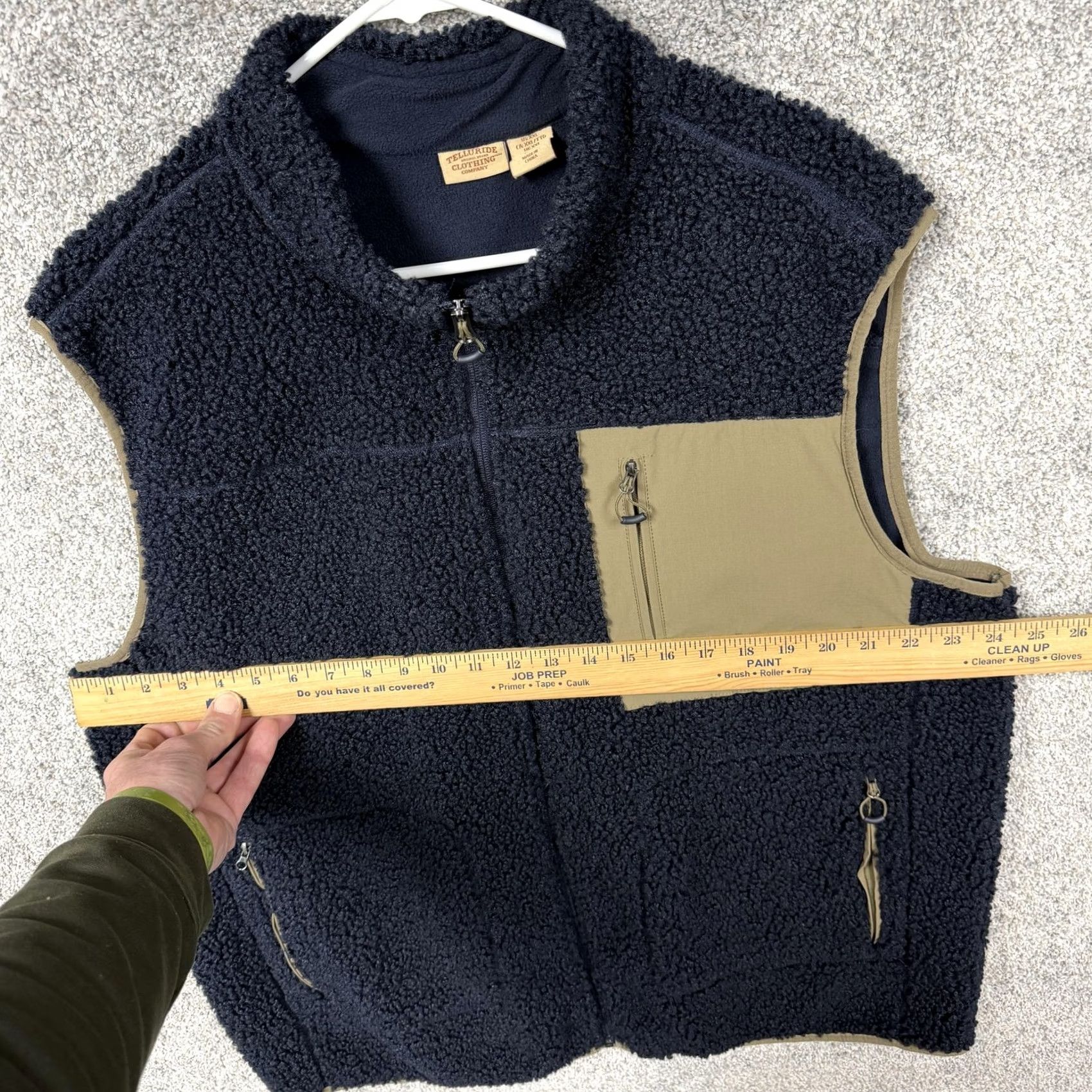 Vintage Telluride Clothing Company Vest 2XL Fleece Faux Fur Outdoor Casual Hiking Skiing Men Blue 49 in Chest Stand-Up Collar Pockets Zippered Size US XXL / EU 58 / 5 - 3 Thumbnail