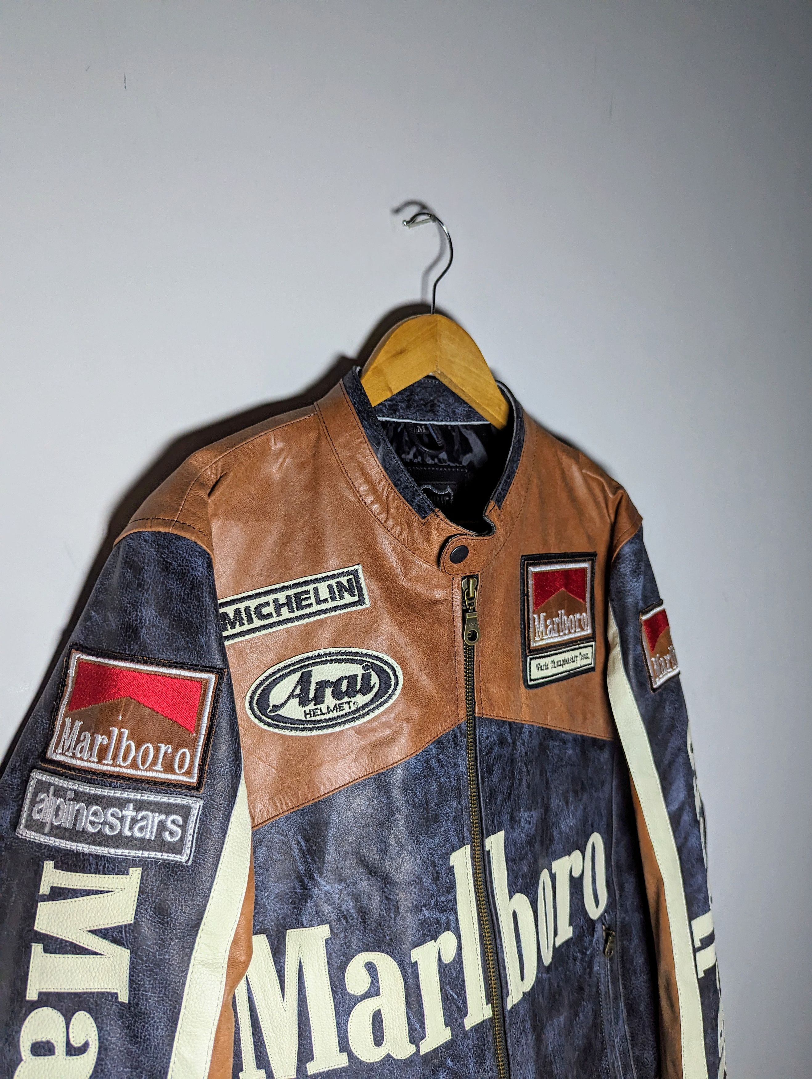 Vintage 🔥 RARE MARLBORO 🔥 LEATHER JACKET VINTAGE STREETWEAR Size US XXL / EU 58 / 5 - 8 Thumbnail