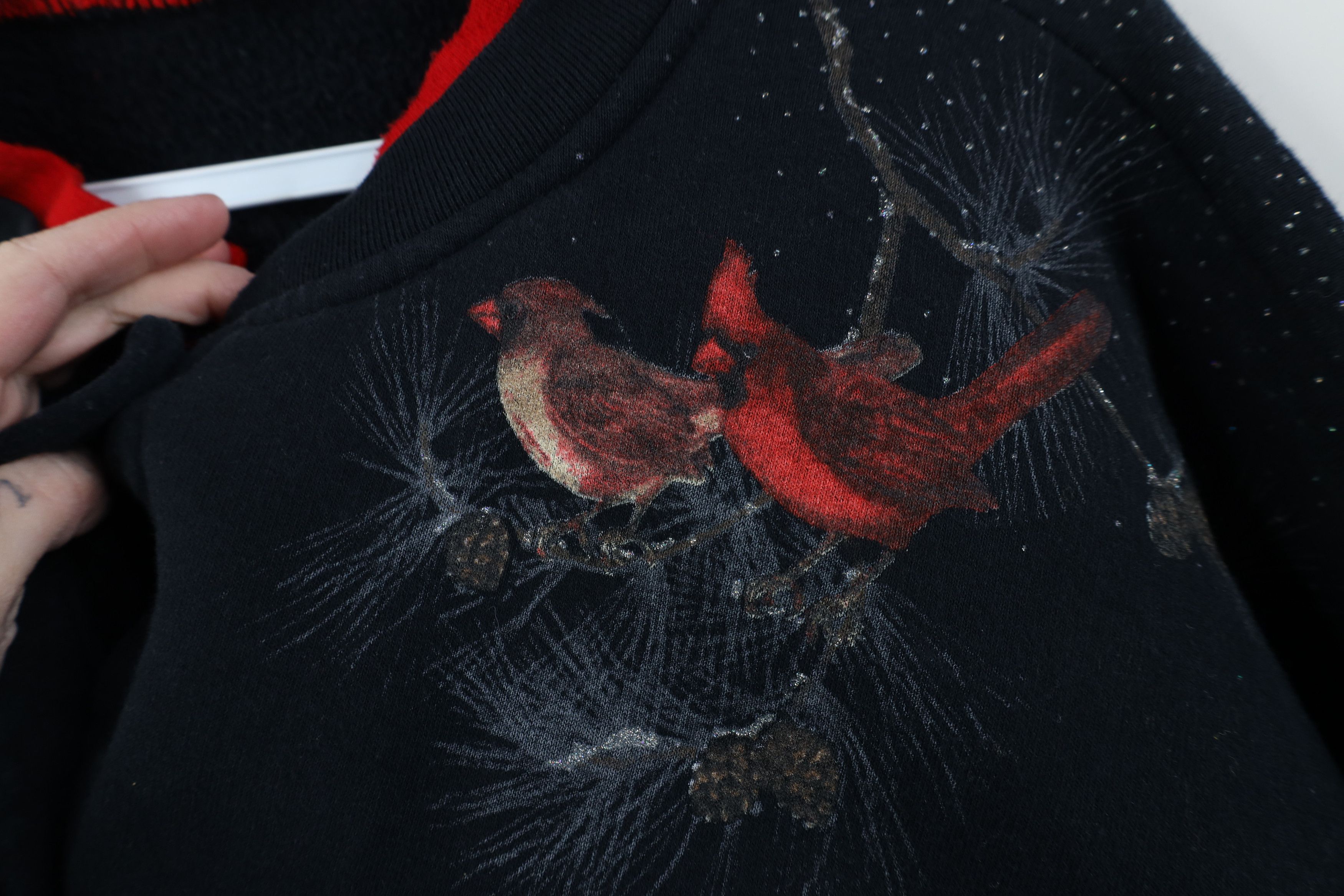 Vintage Vintage 90s Snow Cardinal Birds All Over Print Sweatshirt Size XXL / US 16-18 / IT 52-54 - 4 Thumbnail