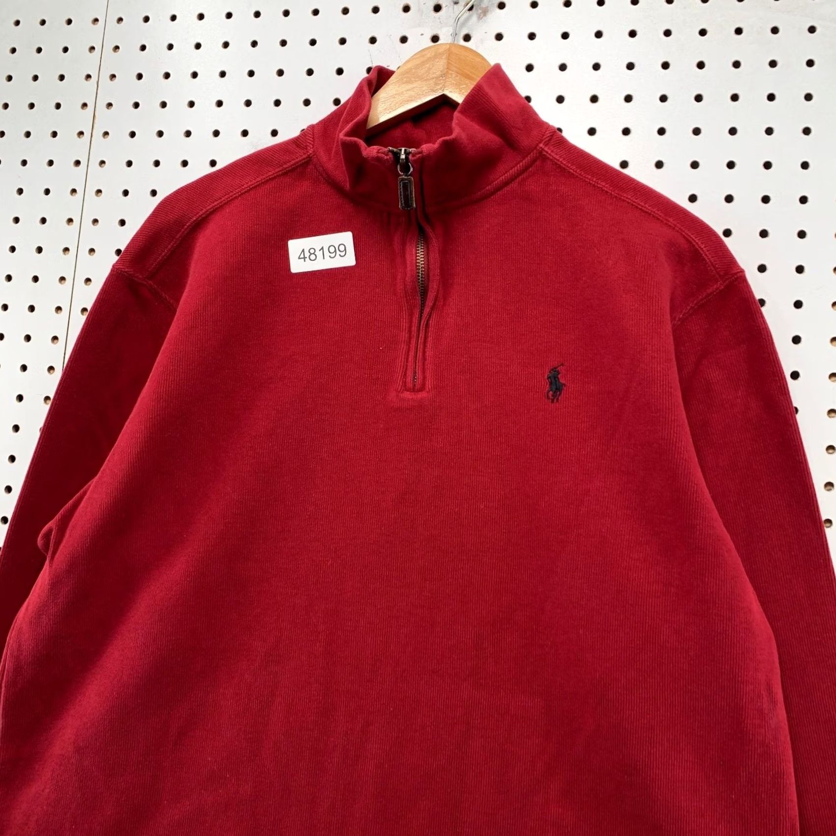 Polo Ralph Lauren Polo Ralph Lauren Quarter 1/4 Zip Sweater Mens Large Red Mock Neck Preppy Shirt Size US L / EU 52-54 / 3 - 6 Thumbnail