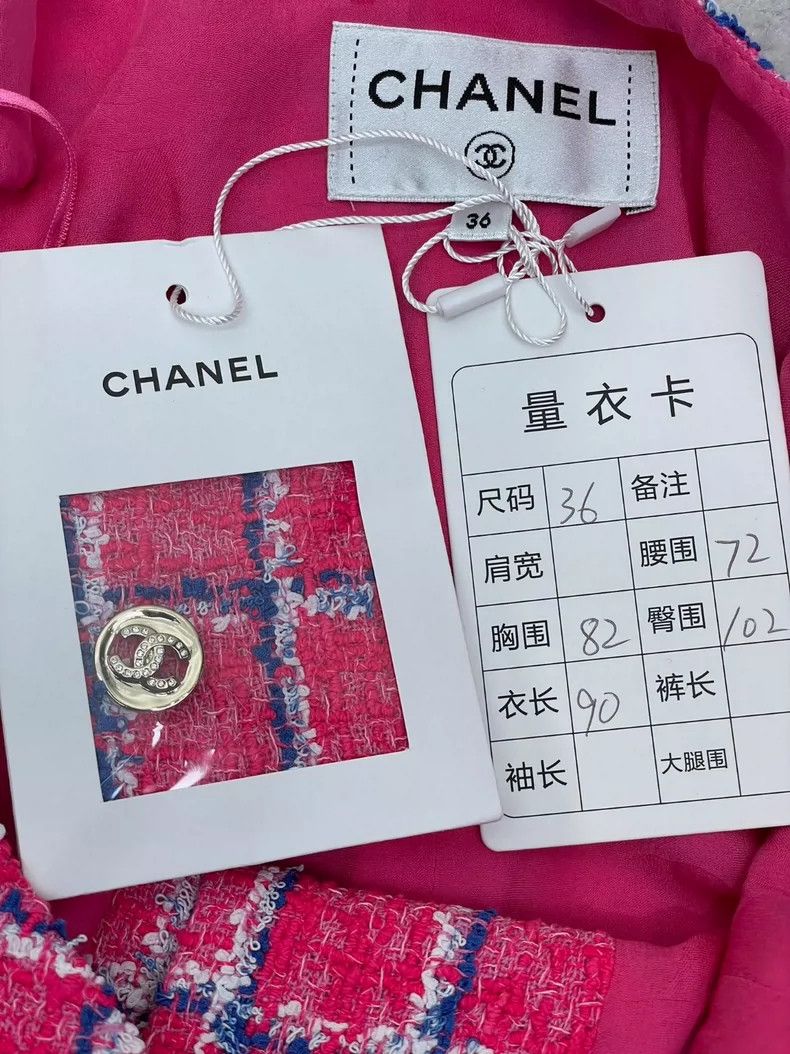 Chanel Chanel 24 Spring and Summer Pink Plaid Full Printed Suspend Size XS / US 0-2 / IT 36-38 - 6 Thumbnail