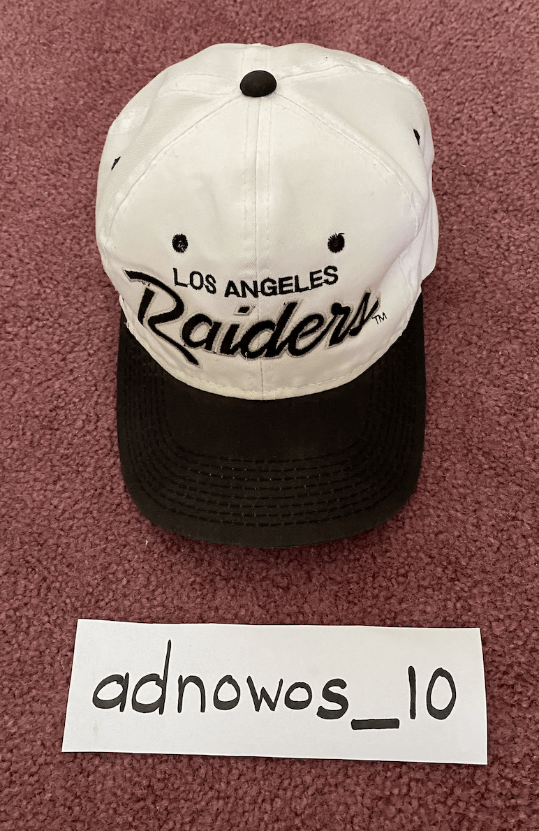 Vintage Sports Specialties sold Los Angeles Raiders Script SnapBack Hat