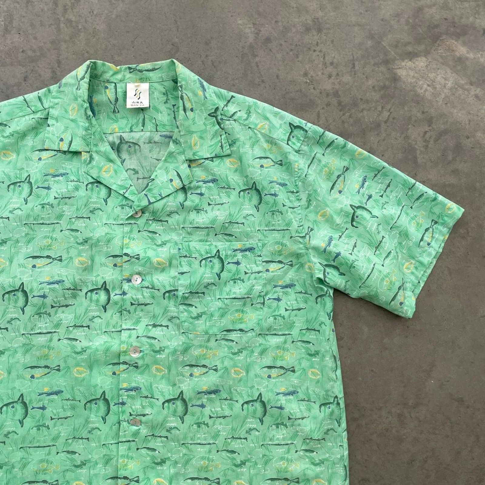 Vintage Vintage Sanya Green Fish Button Up Shirt Size US XL / EU 56 / 4 - 3 Thumbnail