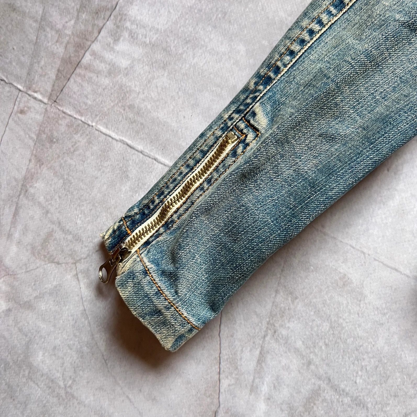 Hysteric Glamour 00s Japan Cropped bomber Denim Biker Jacket Side zip Y2K Size M / US 6-8 / IT 42-44 - 10 Thumbnail
