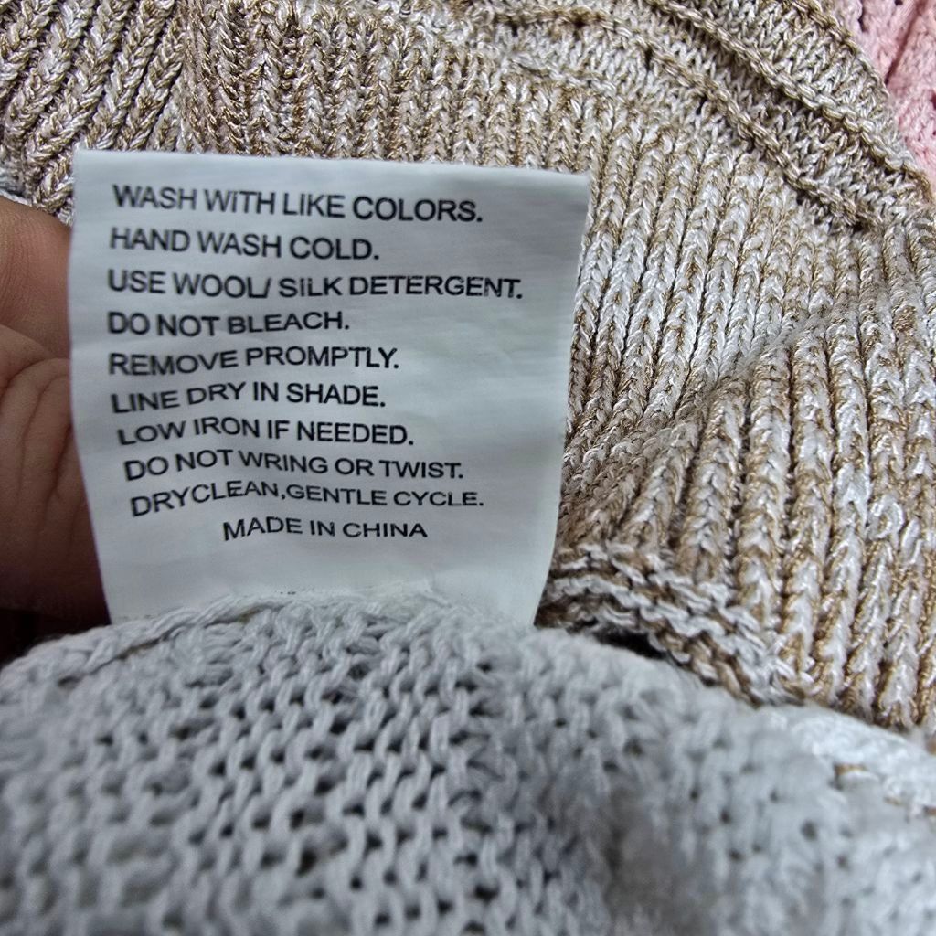 The Unbranded Brand Women's Unbranded V-Neck Sweater L Beige Pink Striped Hooded Size L / US 10 / IT 46 - 10 Thumbnail