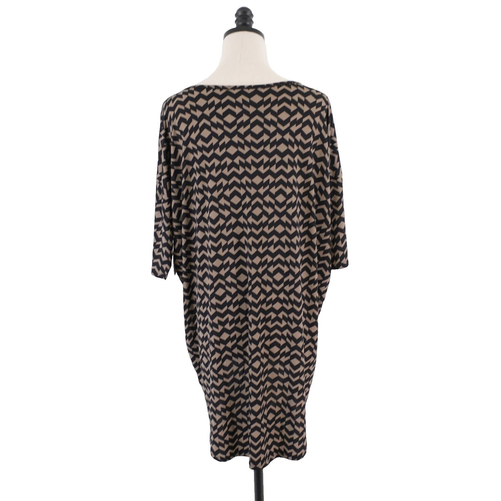 Designer NEW LuLaRoe Irma Large Beige Black Loose Fit Tunic Top Short Size L / US 10 / IT 46 - 6 Thumbnail