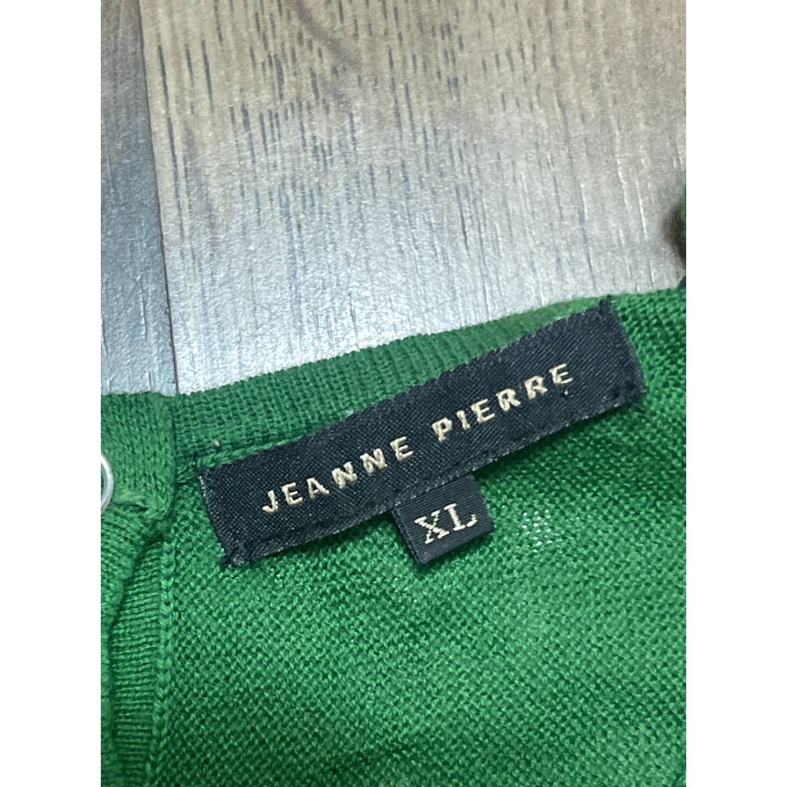 Vintage Jeanne Pierre Shirt Womens XL Green 3/4 Sleeve V-neck Casual Modern Basic T-Shirt Size XL / US 12-14 / IT 48-50 - 5 Thumbnail