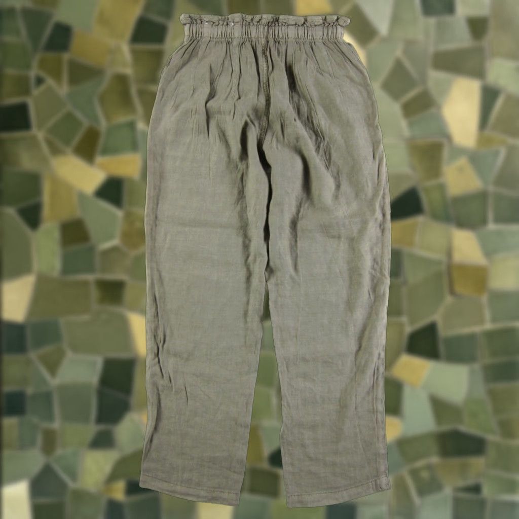 American Eagle Outfitters American Eagle Outfitters Pants Women 2 Olive Green Linen Rayon High Rise Wide Leg Pockets 24" Waist 31" Inseam Size 26" / US 2 / IT 38 - 1 Thumbnail