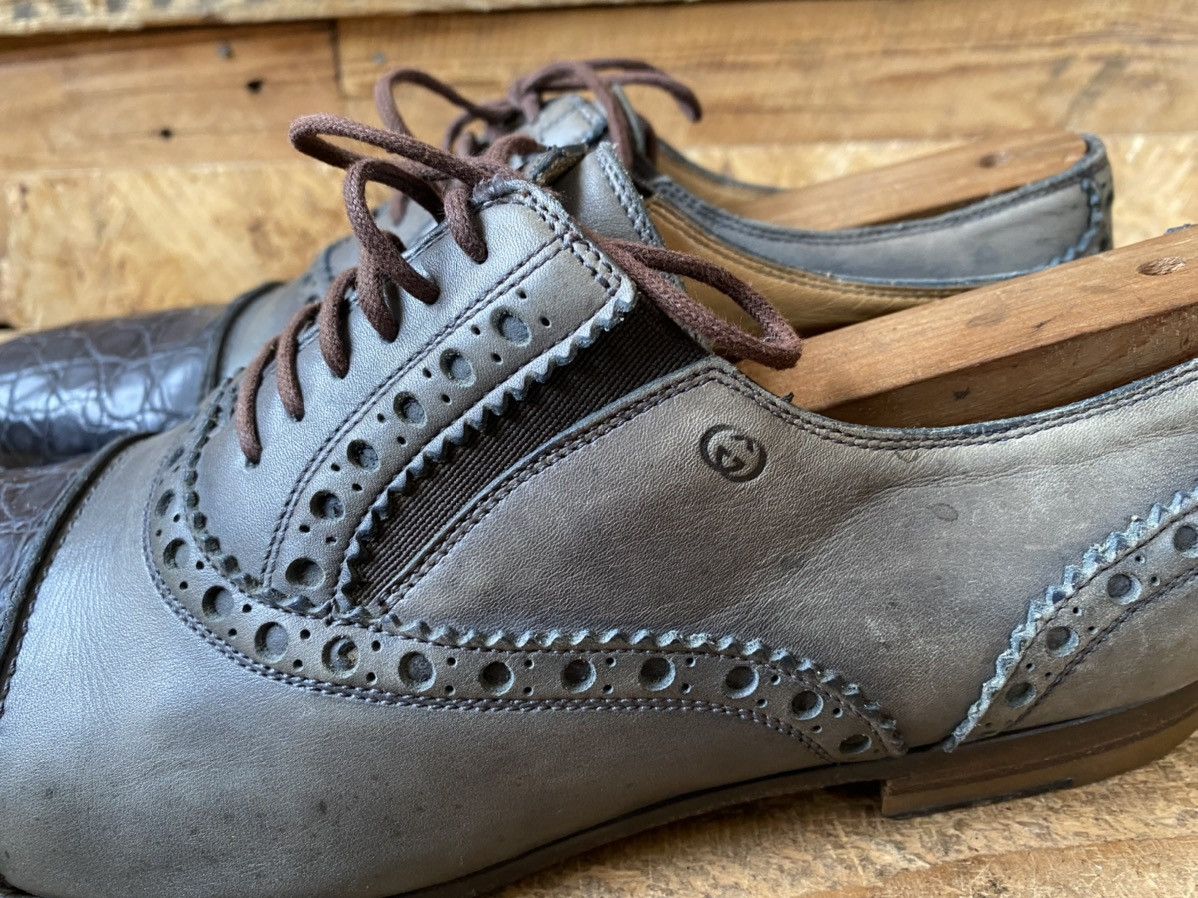 Designer × Gucci Gucci exotic crocodile skin oxford leather shoes sz 41 Size US 8 / EU 41 - 5 Thumbnail