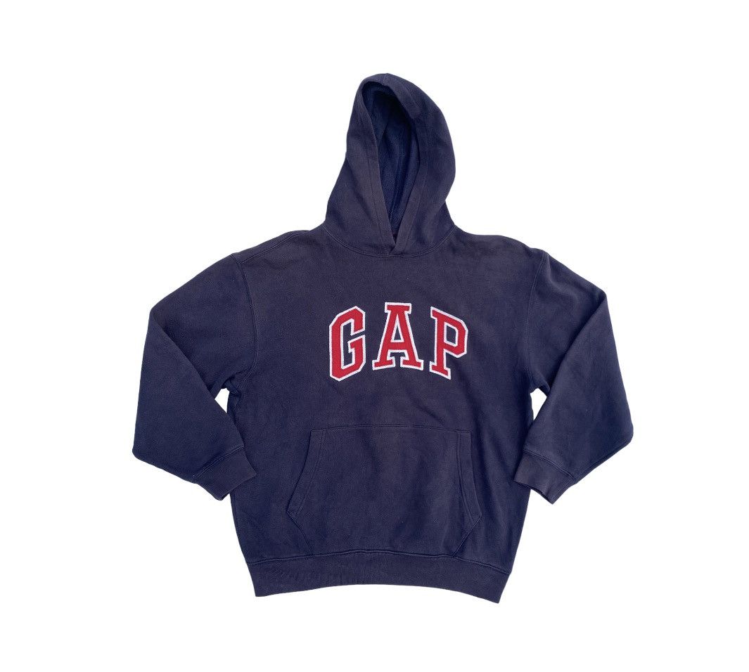 Designer × Gap × Vintage Vintage GAP Hoodie Jumper Vintage 90s Hoodei Black Size L Size US L / EU 52-54 / 3 - 2 Thumbnail