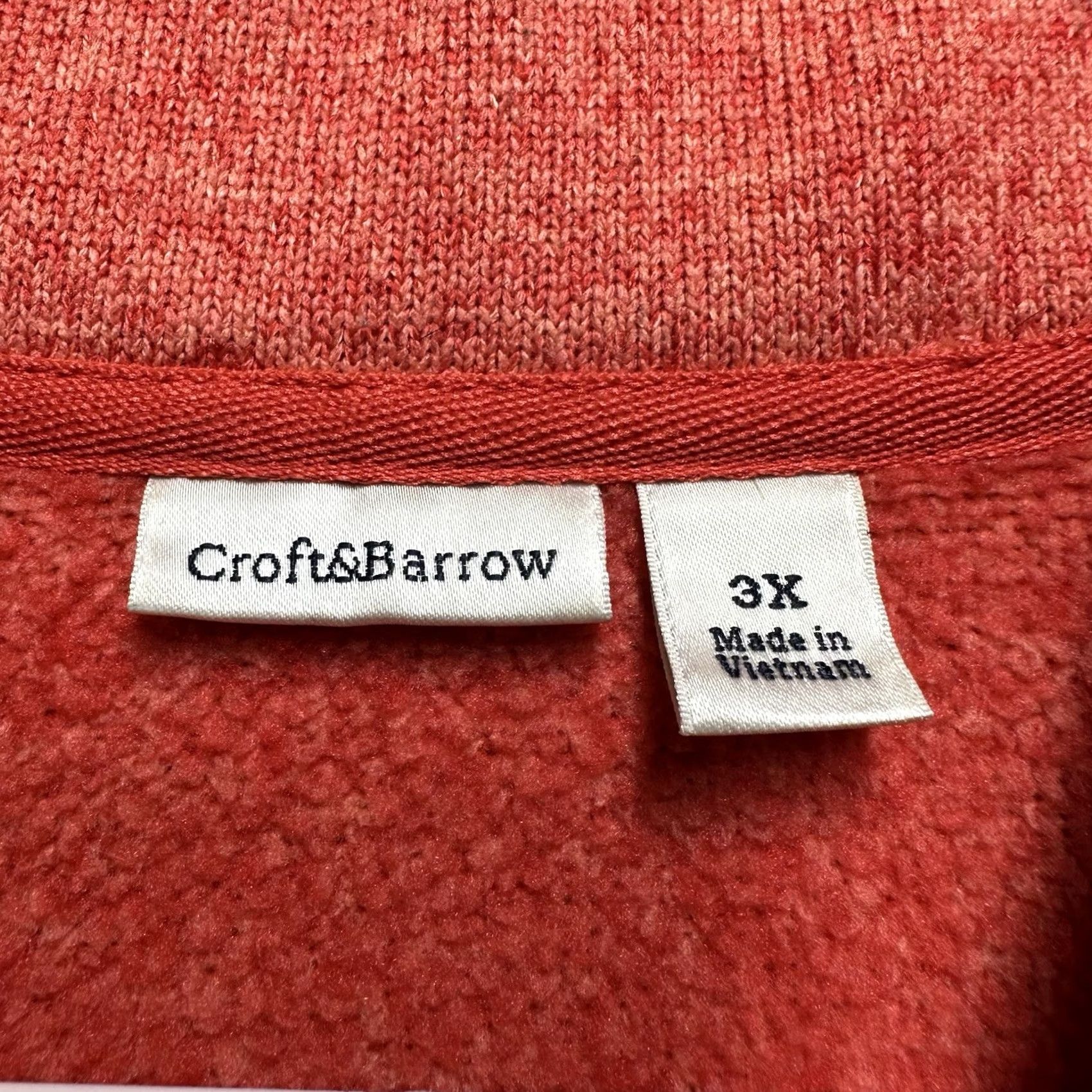 Croft & Barrow Croft & Barrow Jacket Womens 3X Plus Heathered Red Full Zip Fleece Midweight EUC Size XXL / US 16-18 / IT 52-54 - 5 Thumbnail
