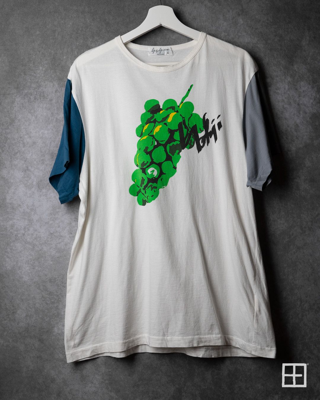 Yohji Yamamoto Pour Homme Green Grape Print Signature Tshirt