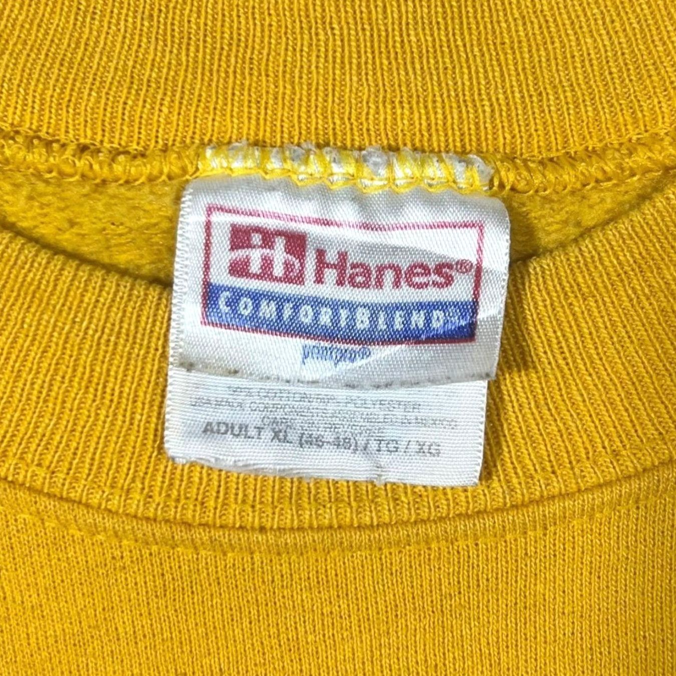 Hanes VINTAGE Hanes "Schaumburg Saxons" Basketball Graphic Sweatshirt XL Yellow Mens Size US XL / EU 56 / 4 - 3 Thumbnail