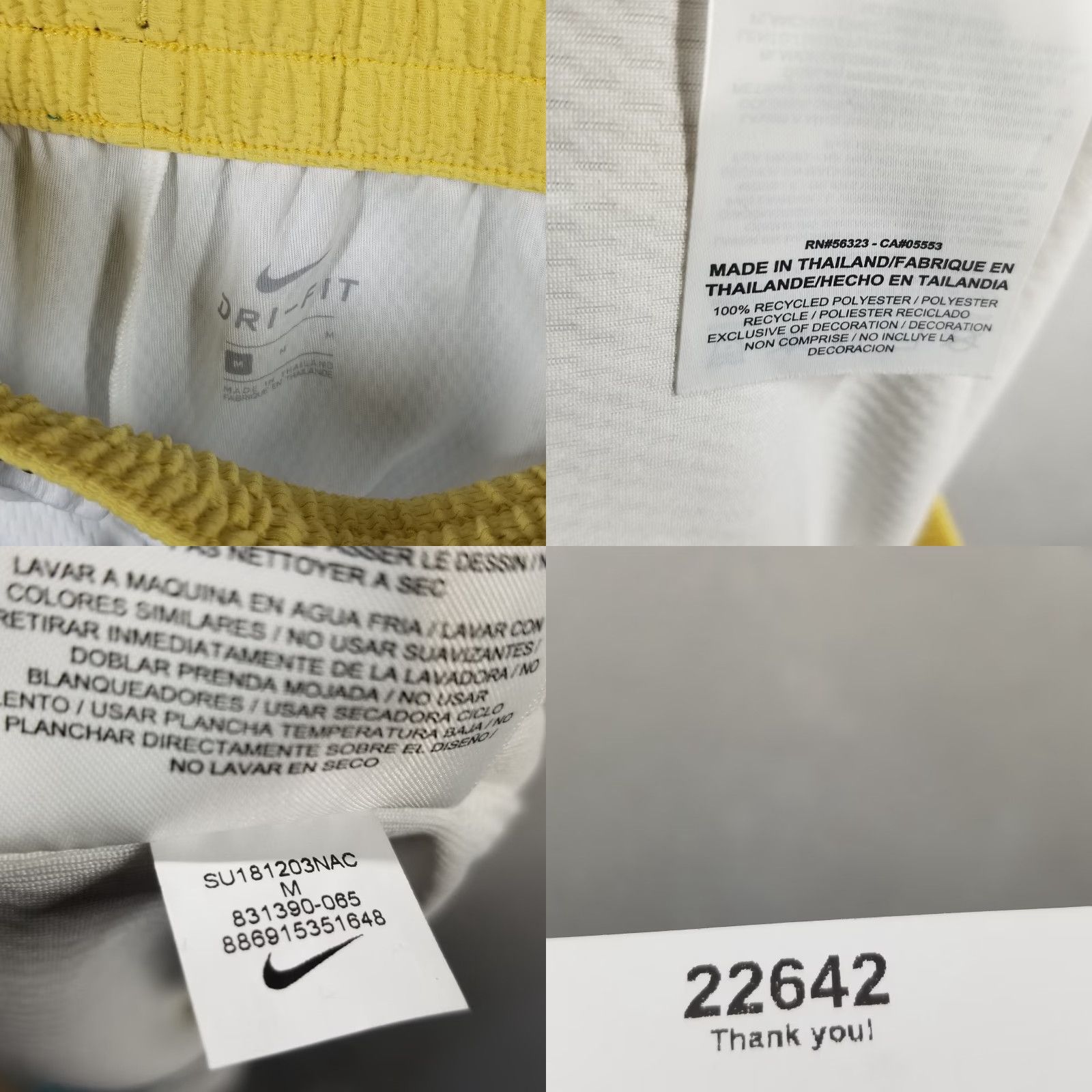 Nike VINTAGE Nike Elite Basketball Shorts Men M White Striped 83190-065 Hip Hop Metallic Rare Sample Size US 31 - 8 Thumbnail