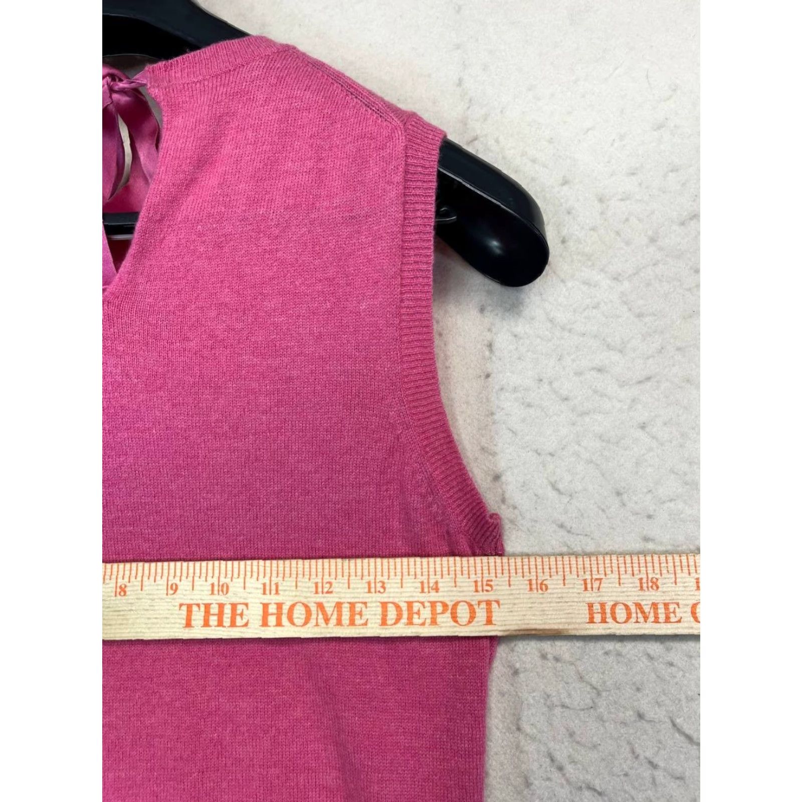 J.Crew VINTAGE J.CREW Blouse Shirt Women Medium Pink Sleeveless Halter Wool Cashmere Ruffle Chiffon Dry Clean Only Solid Pattern Made in Japan Size M / US 6-8 / IT 42-44 - 3 Thumbnail