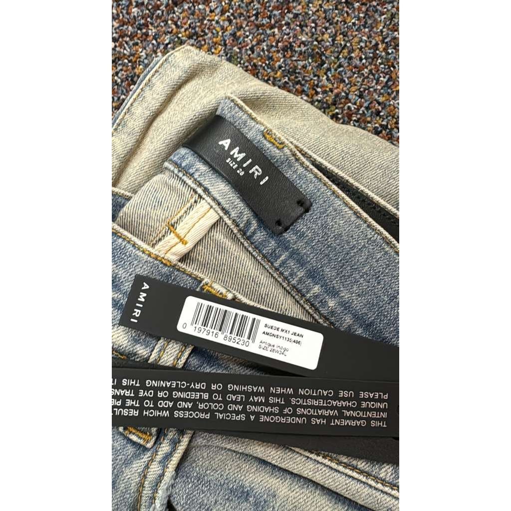 Amiri o1rshd1 Suede MX1 Jean Denim Jeans in Antique Indigo Size US 28 / EU 44 - 18 Thumbnail