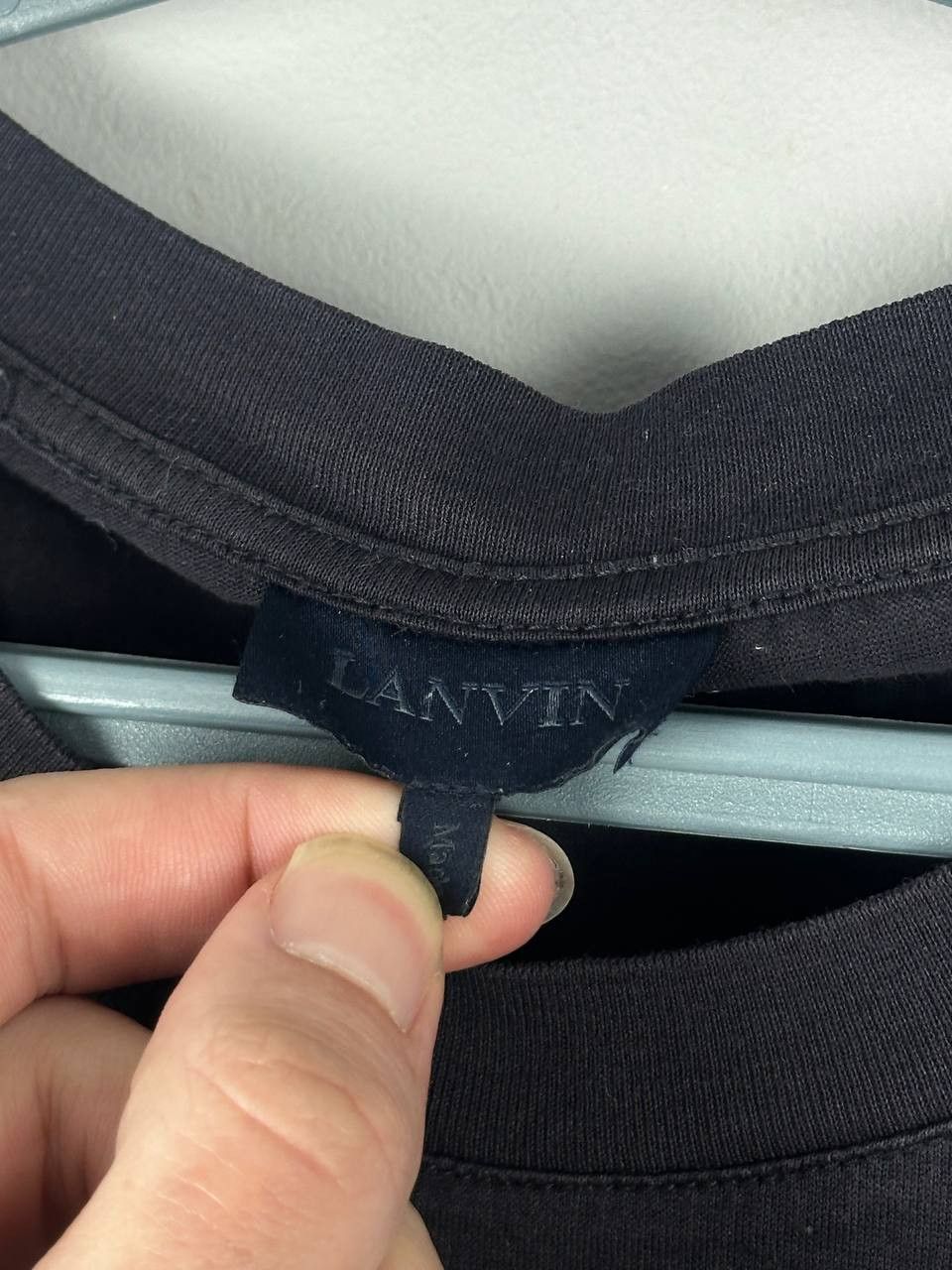 Lanvin Lanvin Big Logo Luxury T Shirt Coton Navy Slim Fit Size US L / EU 52-54 / 3 - 5 Thumbnail