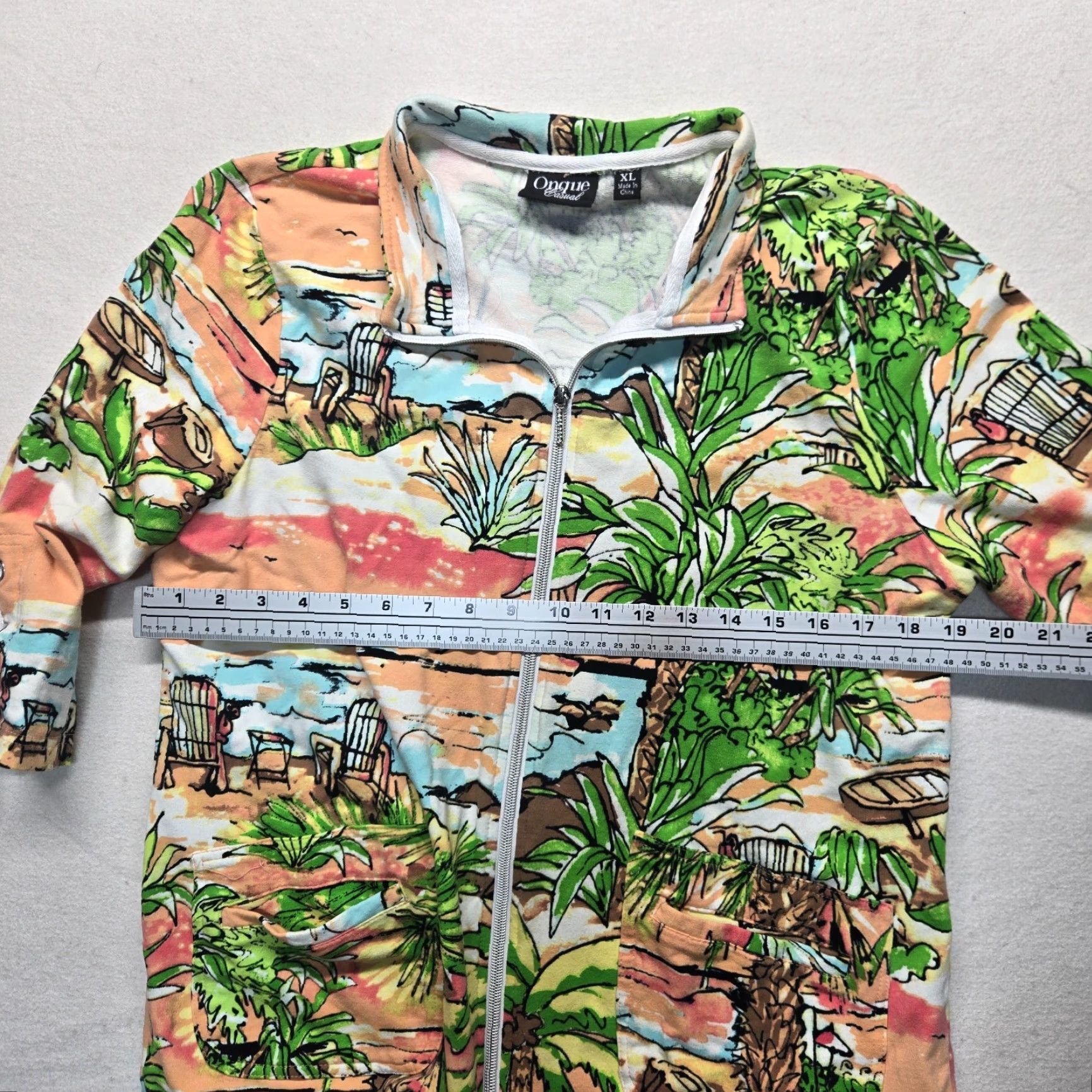 Vintage ONQUE CASUALS Beach All Over Print Jacket Coat 3/4 Sleeves Women's Size XL Size XL / US 12-14 / IT 48-50 - 7 Thumbnail