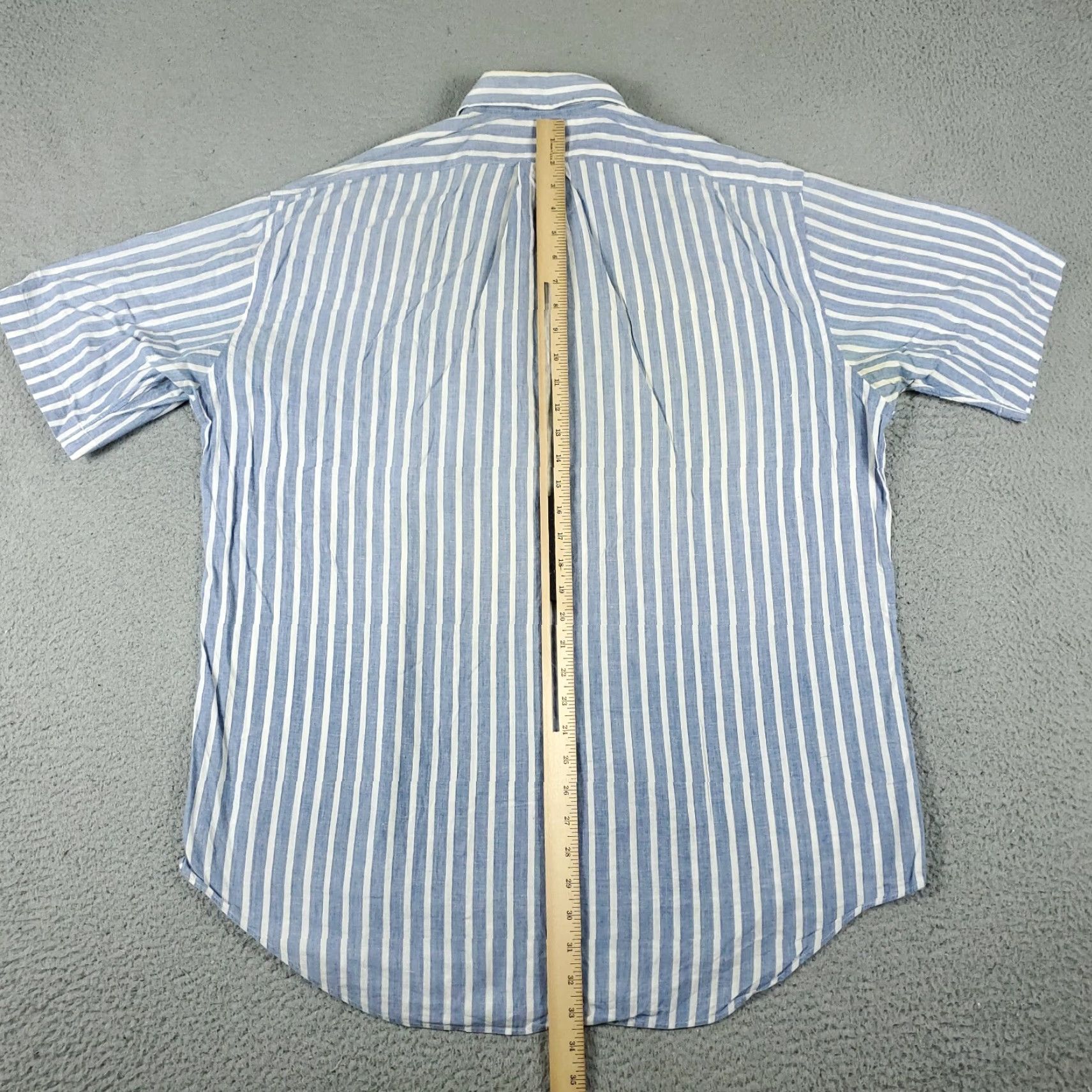 Ralph Lauren Ralph Lauren Men's Button-Up Shirt Large Blue Striped Short Sleeve Casual Workwear Size US L / EU 52-54 / 3 - 7 Thumbnail