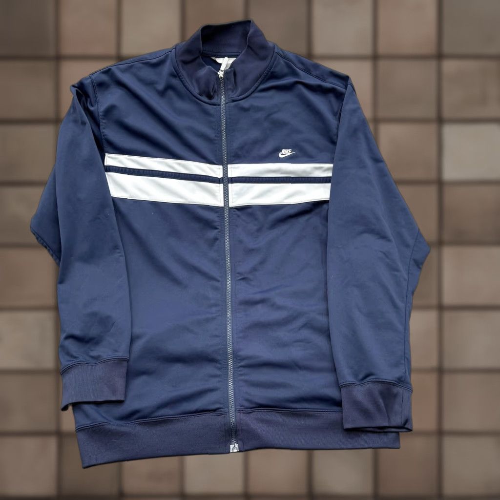 Nike Vintage Nike Track Jacket Mens XL Blue White Stripe Full Zip Athletic Training Size US XL / EU 56 / 4 - 1 Thumbnail