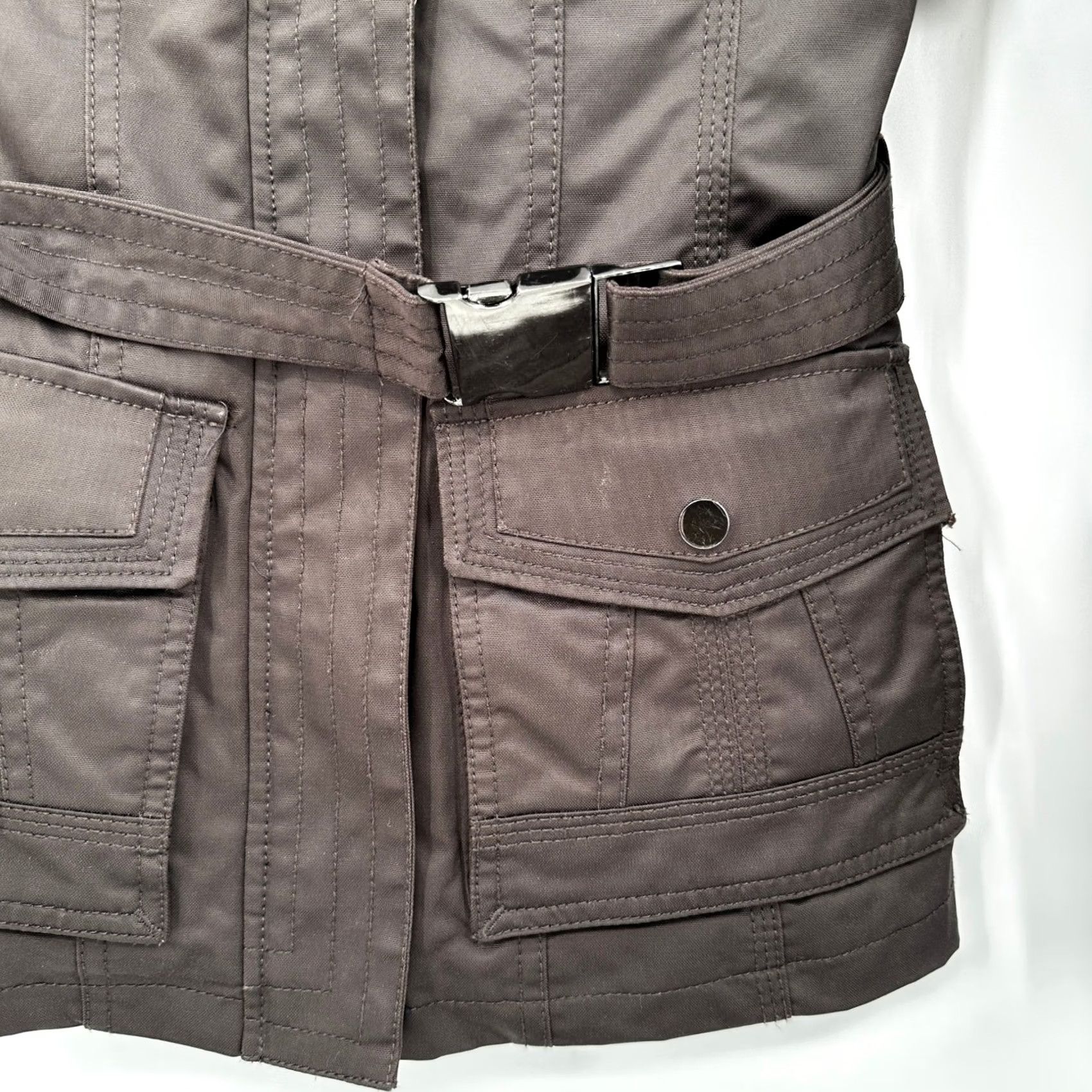 Vintage FORMUL@ JOVEN Women's Brown Belted Utility Jacket Size S Size S / US 4 / IT 40 - 2 Thumbnail