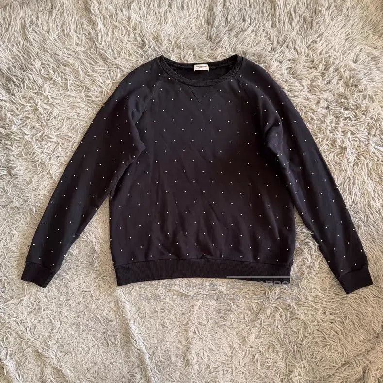 Saint Laurent Paris Saint Laurent Paris Black studded long-sleeve sweatshirt Size US XL / EU 56 / 4 - 2 Thumbnail