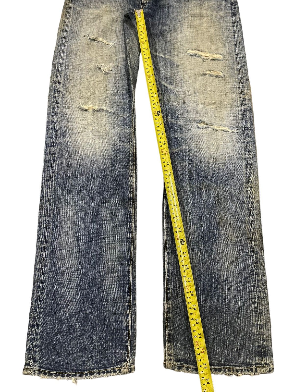 Evisu Vintage Japanese Brand Blue Wash Distressed Style Jeans Size US 32 / EU 48 - 13 Thumbnail