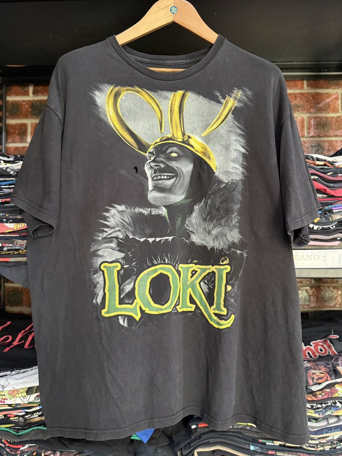 Thrashed Marvel Comics Loki Faded Tee