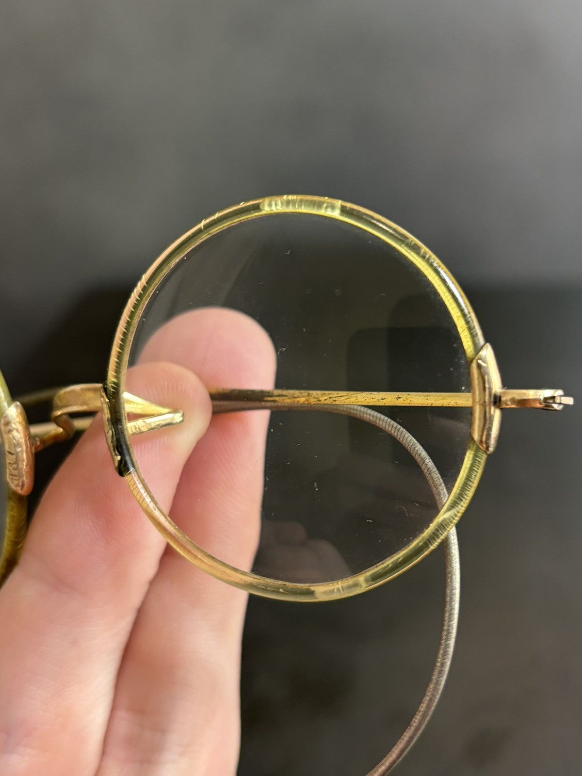 Shuron Antique Eyeglasses 1910s Shur-On Optical Gold F Round Frames Size ONE SIZE - 11 Thumbnail